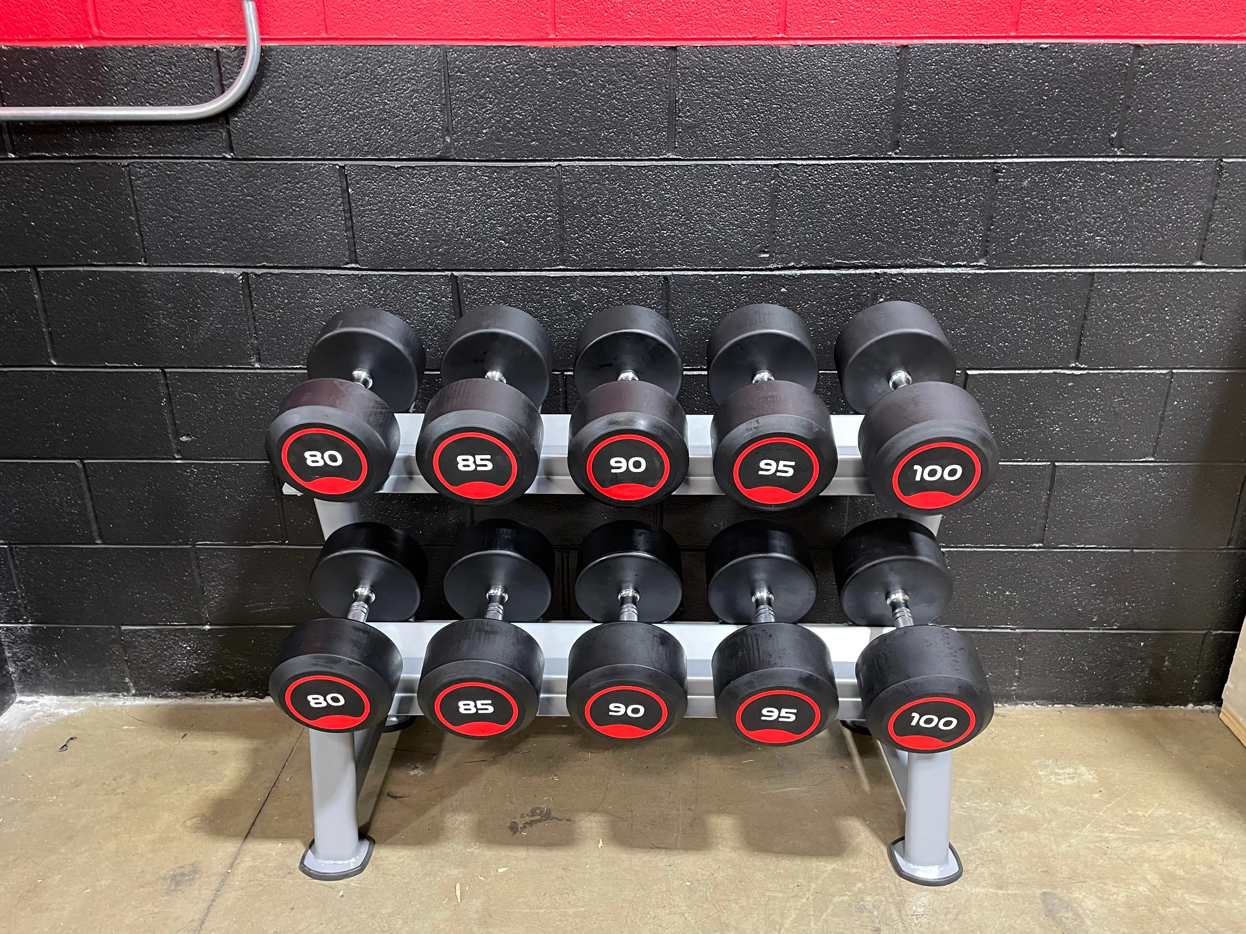 80LB-100LB Pro Style Rubber Dumbbell Set lol