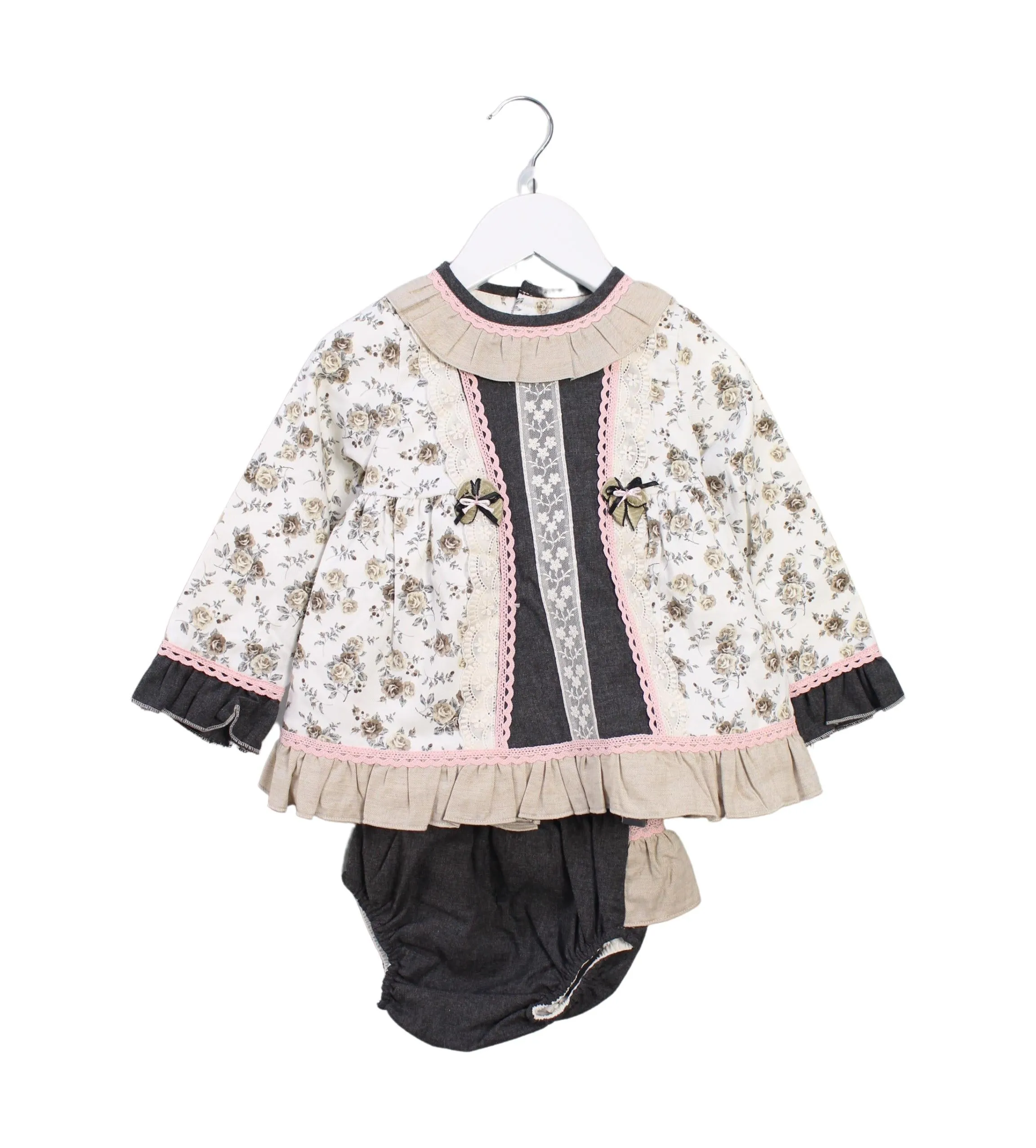 Abuela Tata Top, Bloomer and Bonnet Set 2T