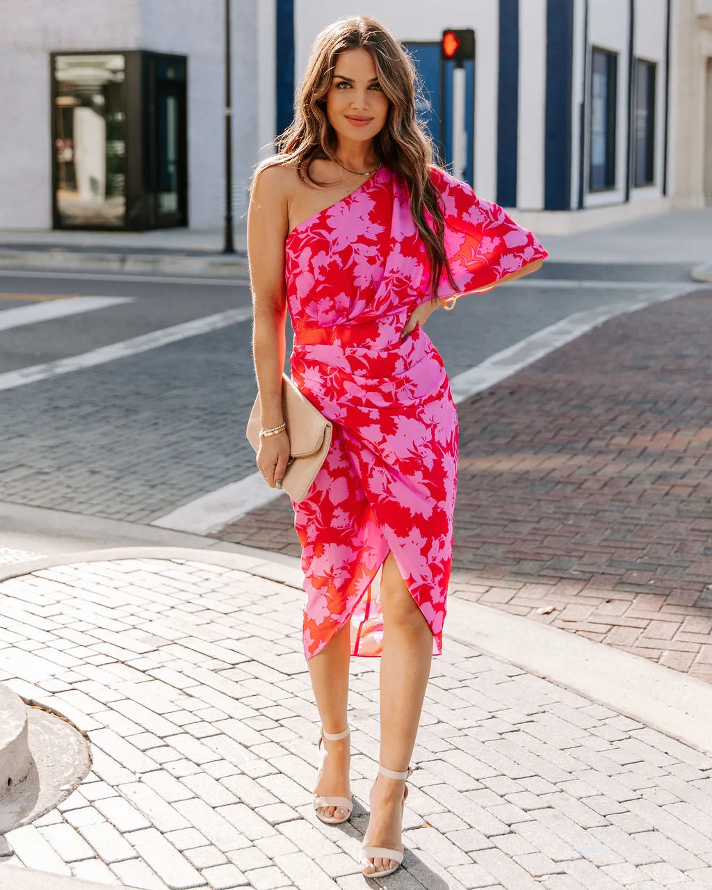 Addicted To Love One Shoulder Midi Dress