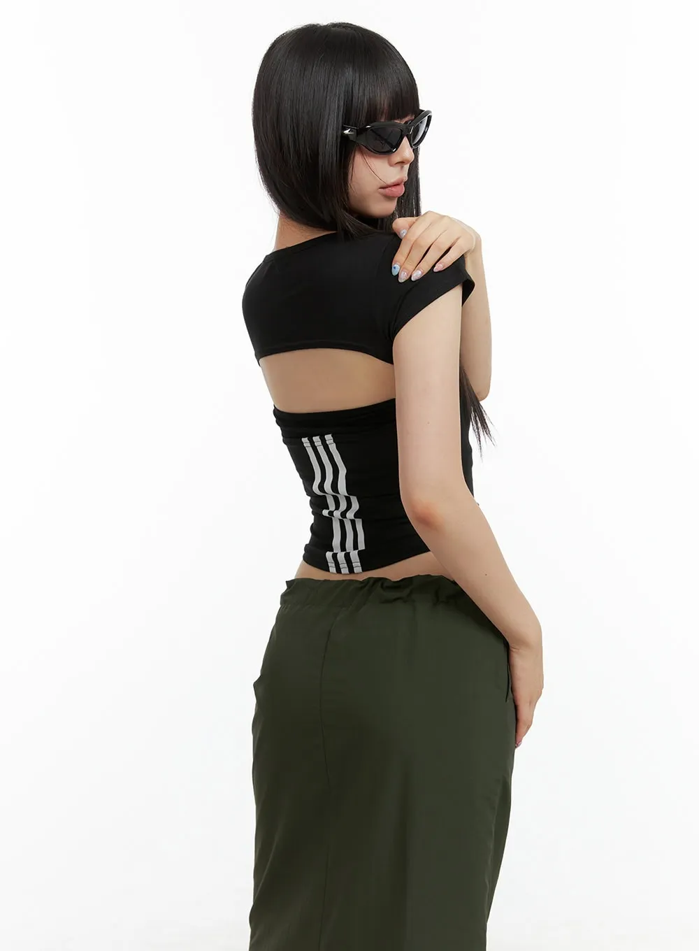 Back Cut Out Crop Top CL422