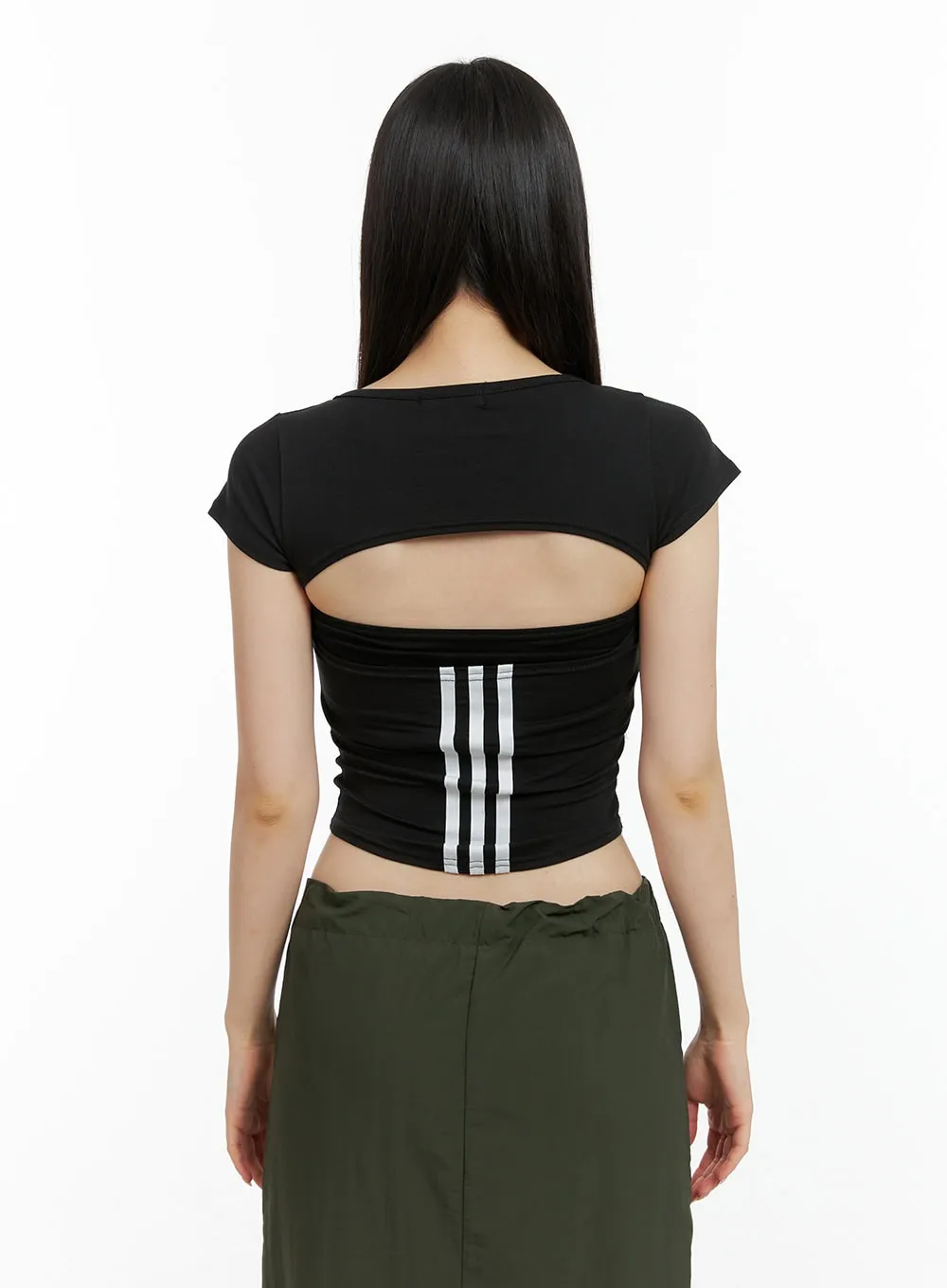 Back Cut Out Crop Top CL422