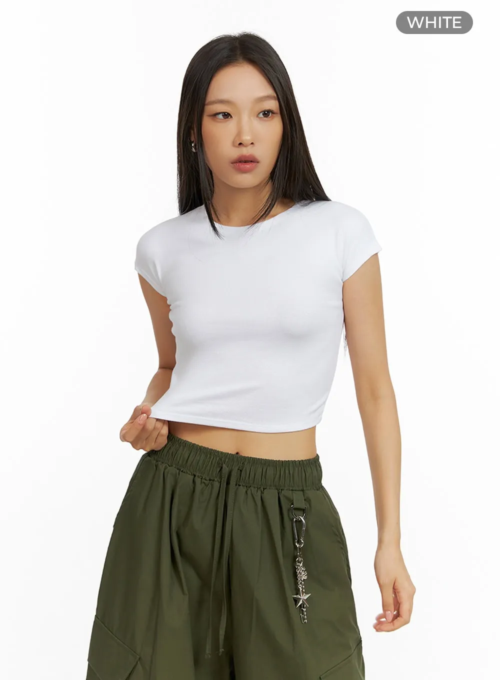 Basic Cotton Spice Crop Top IL409