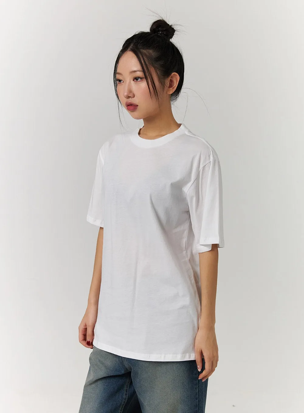 Basic Standard Fit Short Sleeve Top CD329