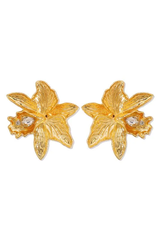 Blooming Style Gold Earrings