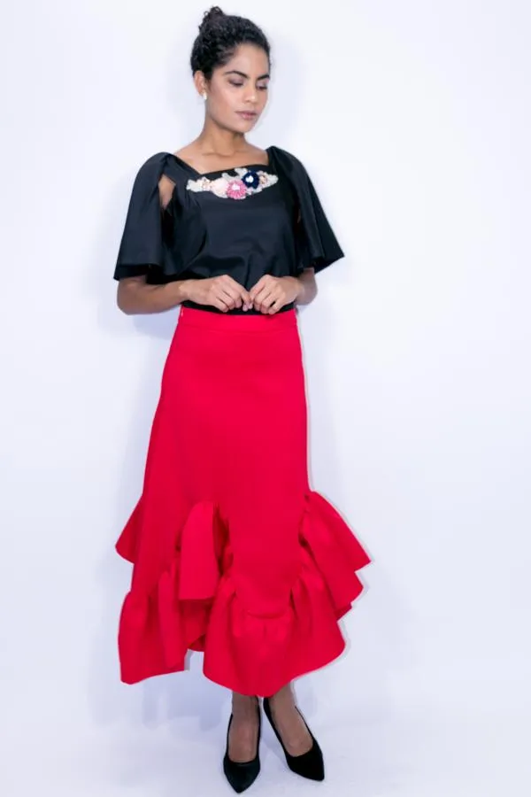 C1833 SKIRT (RED, BLUE, BLK)