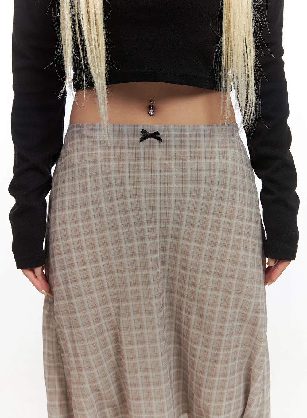 Checkered Charm Midi Skirt CO414