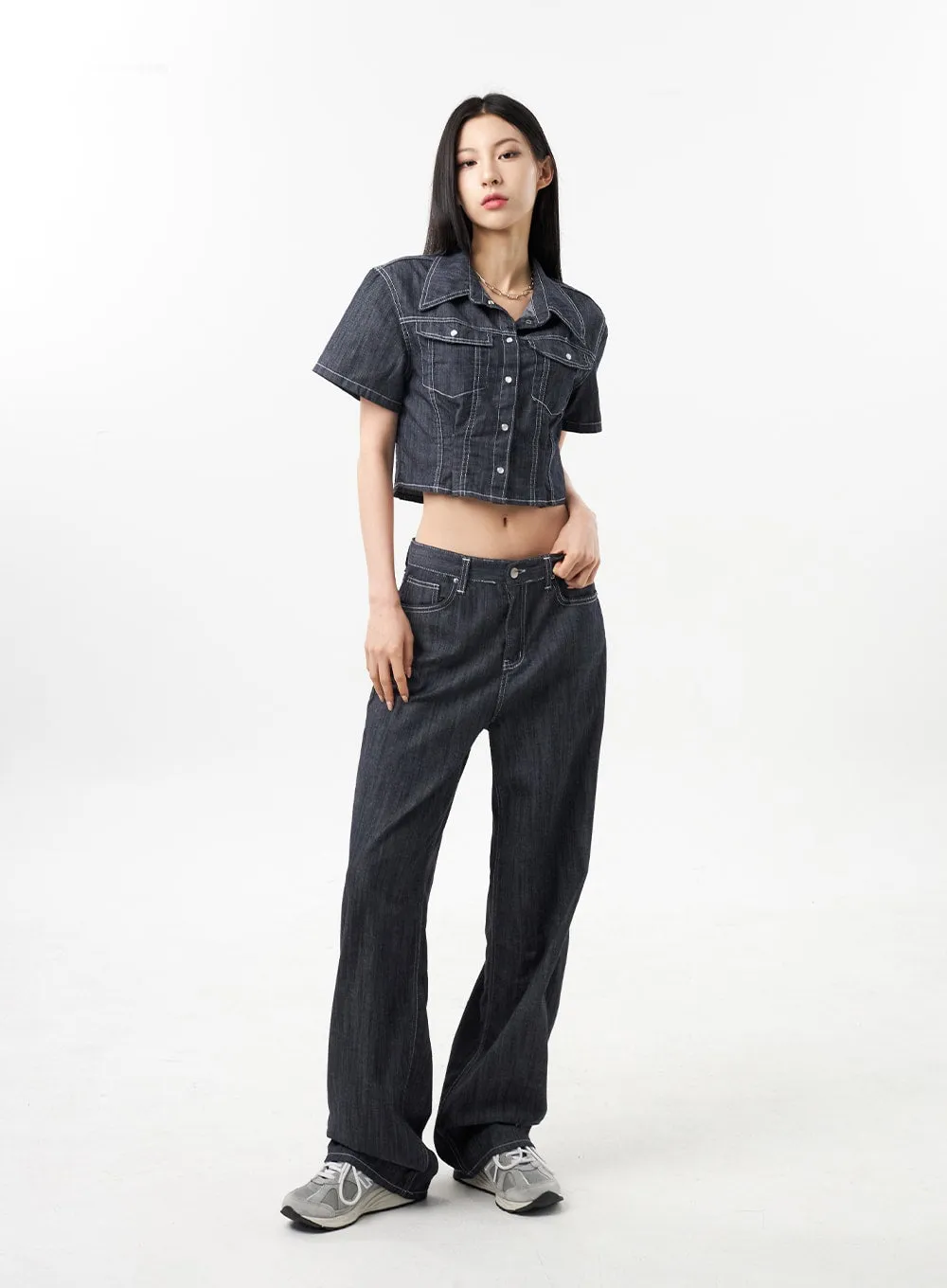 Cropped Denim Shirt CU312