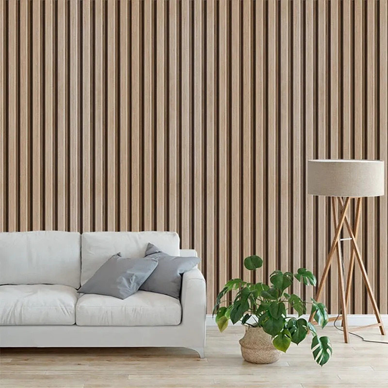 Custom Mural Wood Slats Effect Wallpaper Wall Decor (㎡)