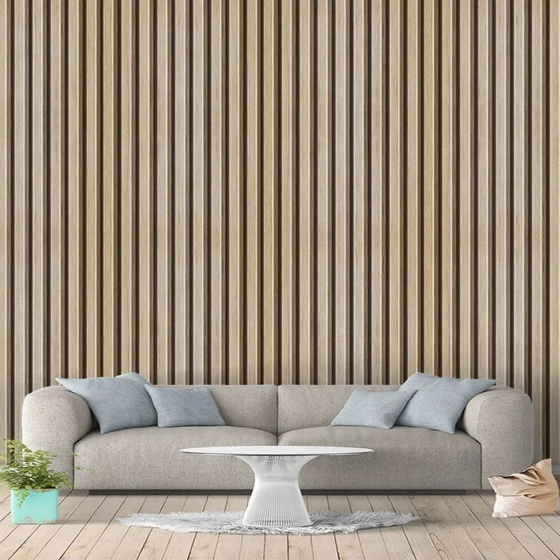 Custom Mural Wood Slats Effect Wallpaper Wall Decor (㎡)