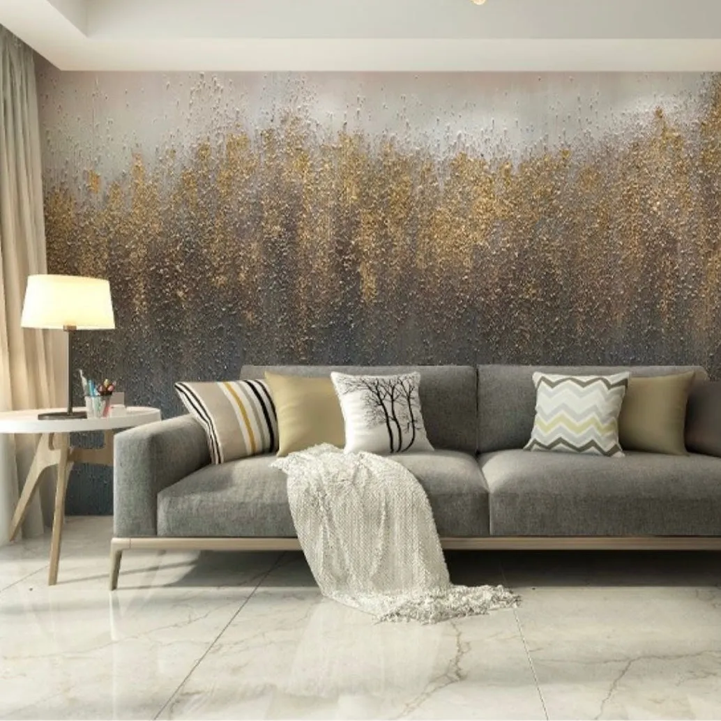 Custom Wallpaper Mural Abstract Golden Wall Art (㎡)