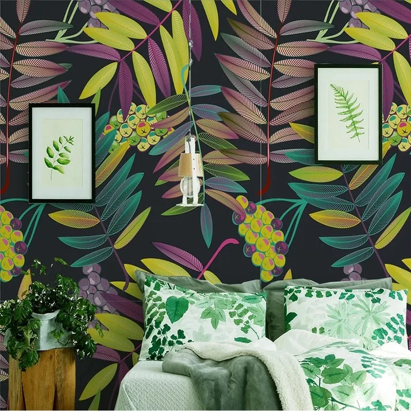 Custom Wallpaper Mural Colorful Leaf Plant (㎡)