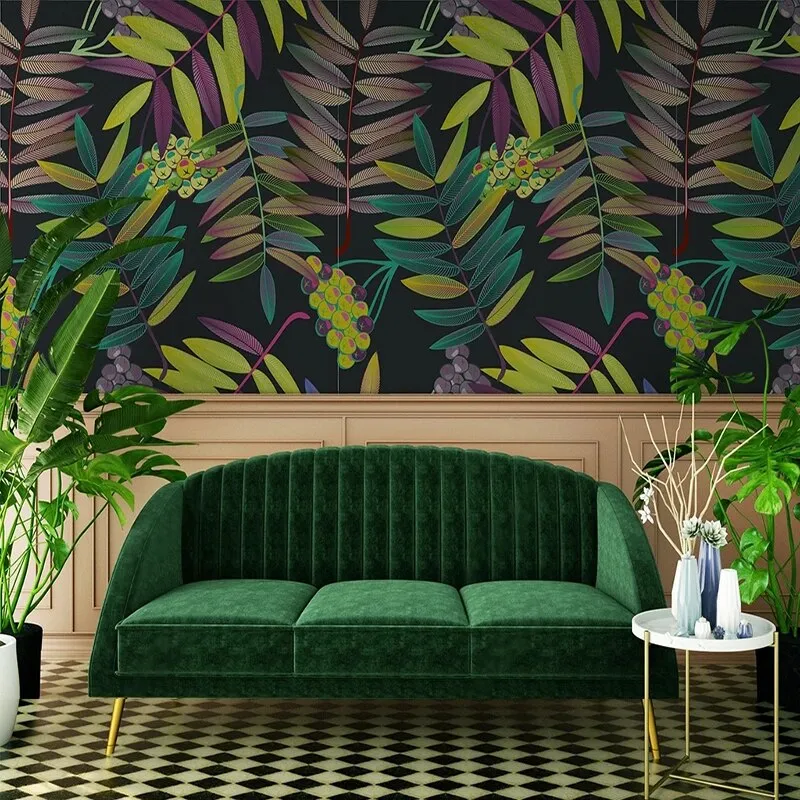 Custom Wallpaper Mural Colorful Leaf Plant (㎡)