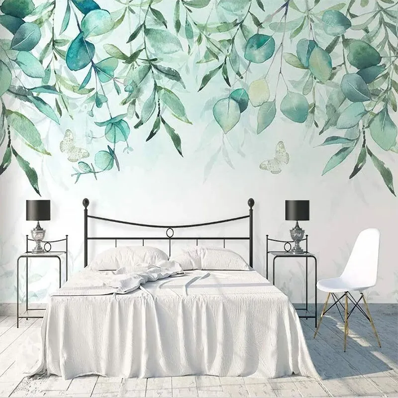 Custom Wallpaper Mural Tree Vine Green Leaf Butterfly (㎡)