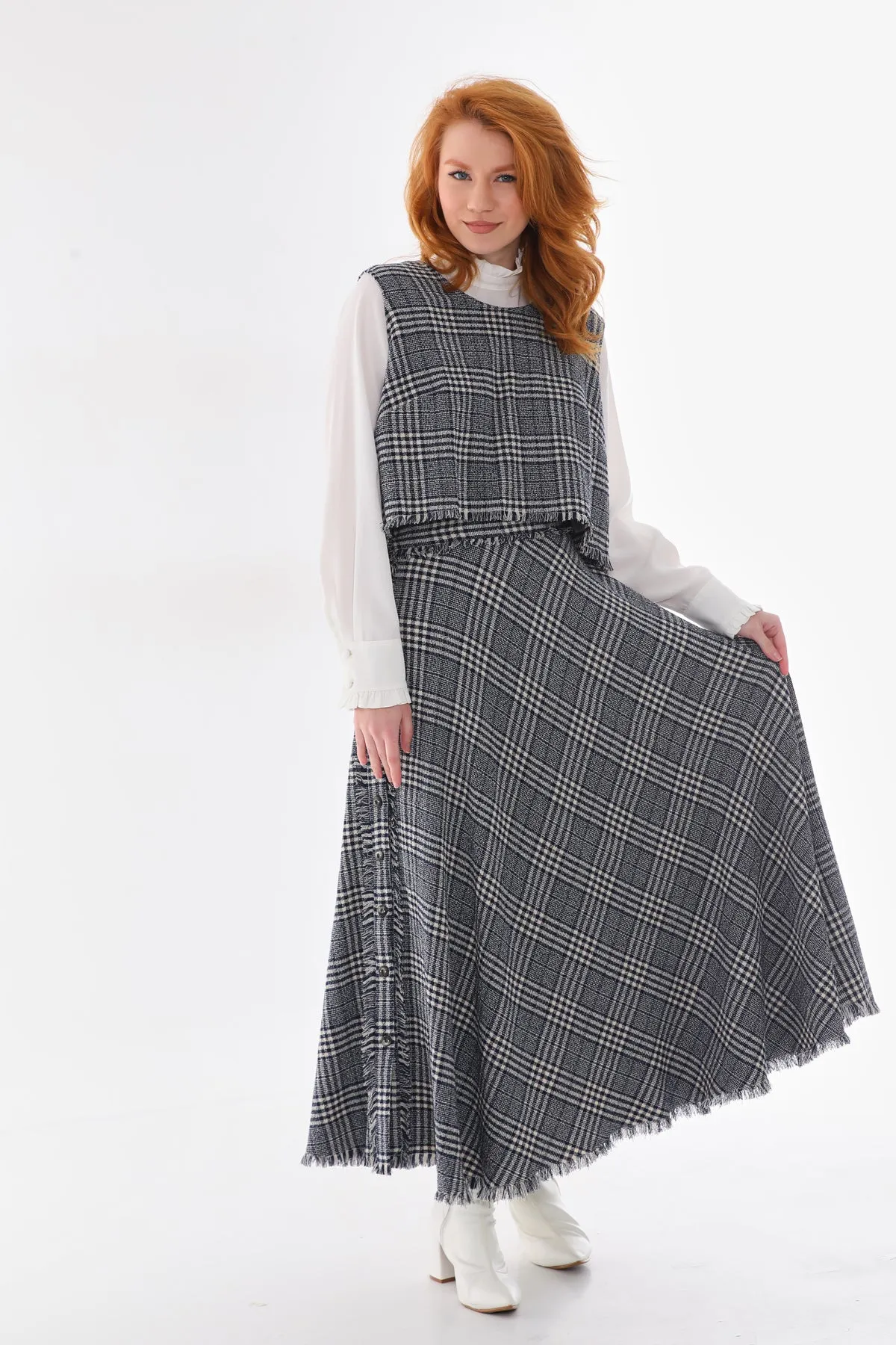 D&T Checked Skirt Set