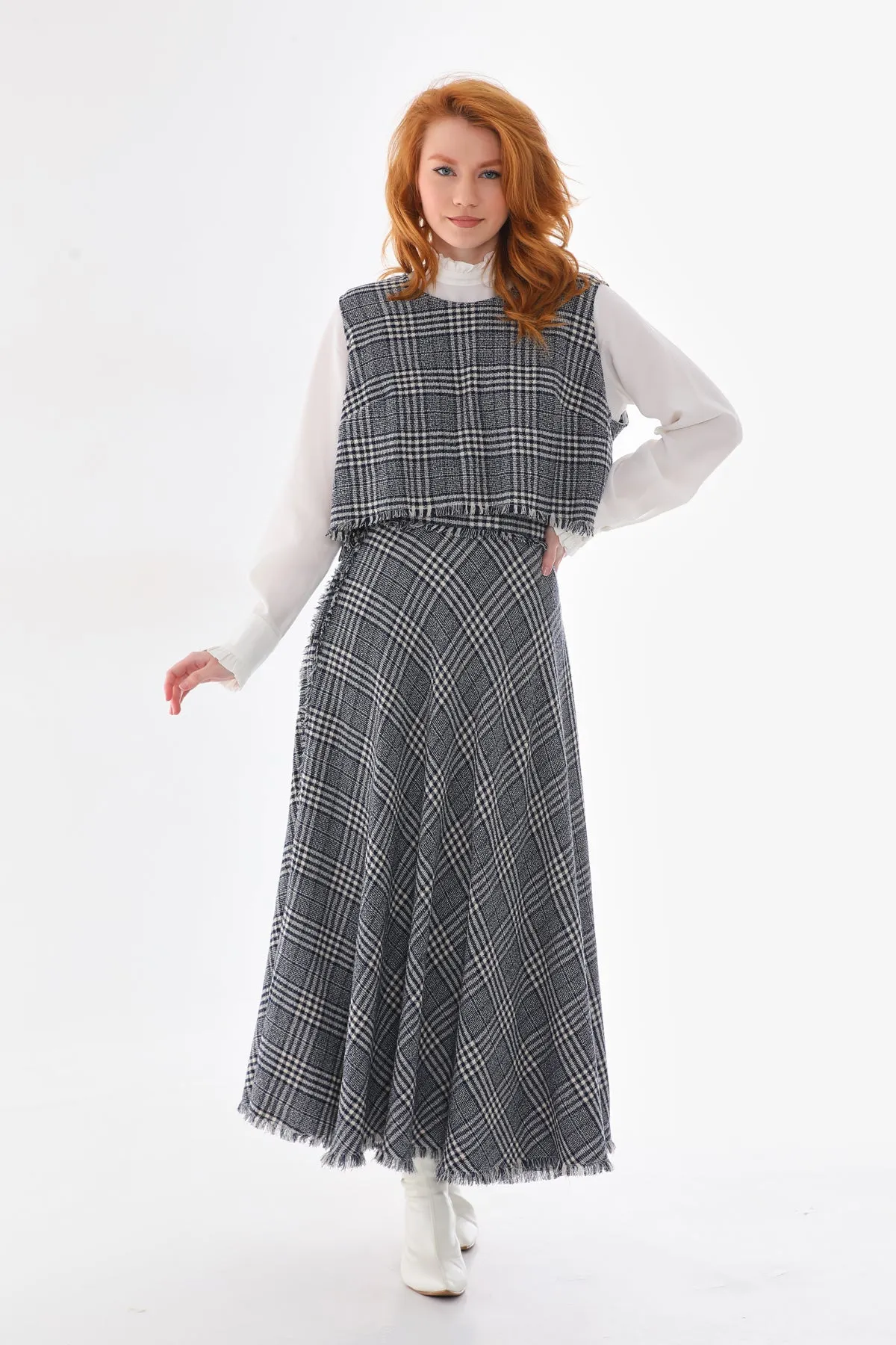 D&T Checked Skirt Set