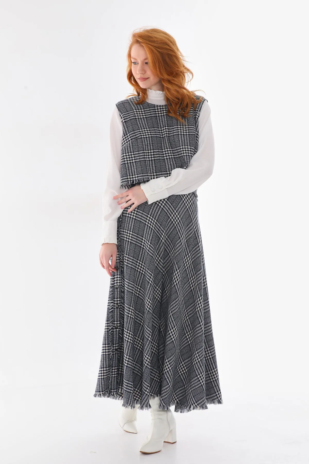 D&T Checked Skirt Set