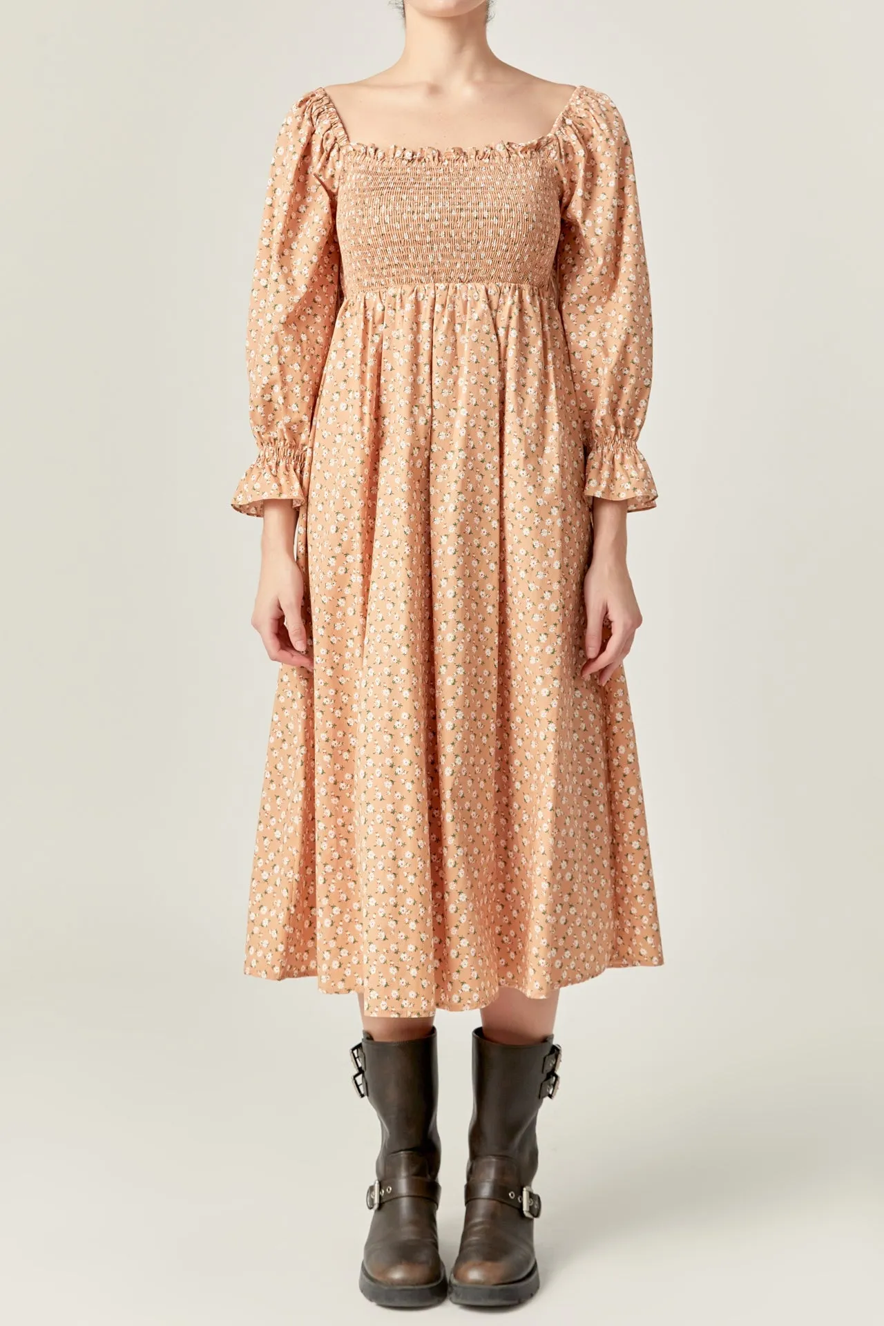 English Factory - Floral Smocked Midi Dress