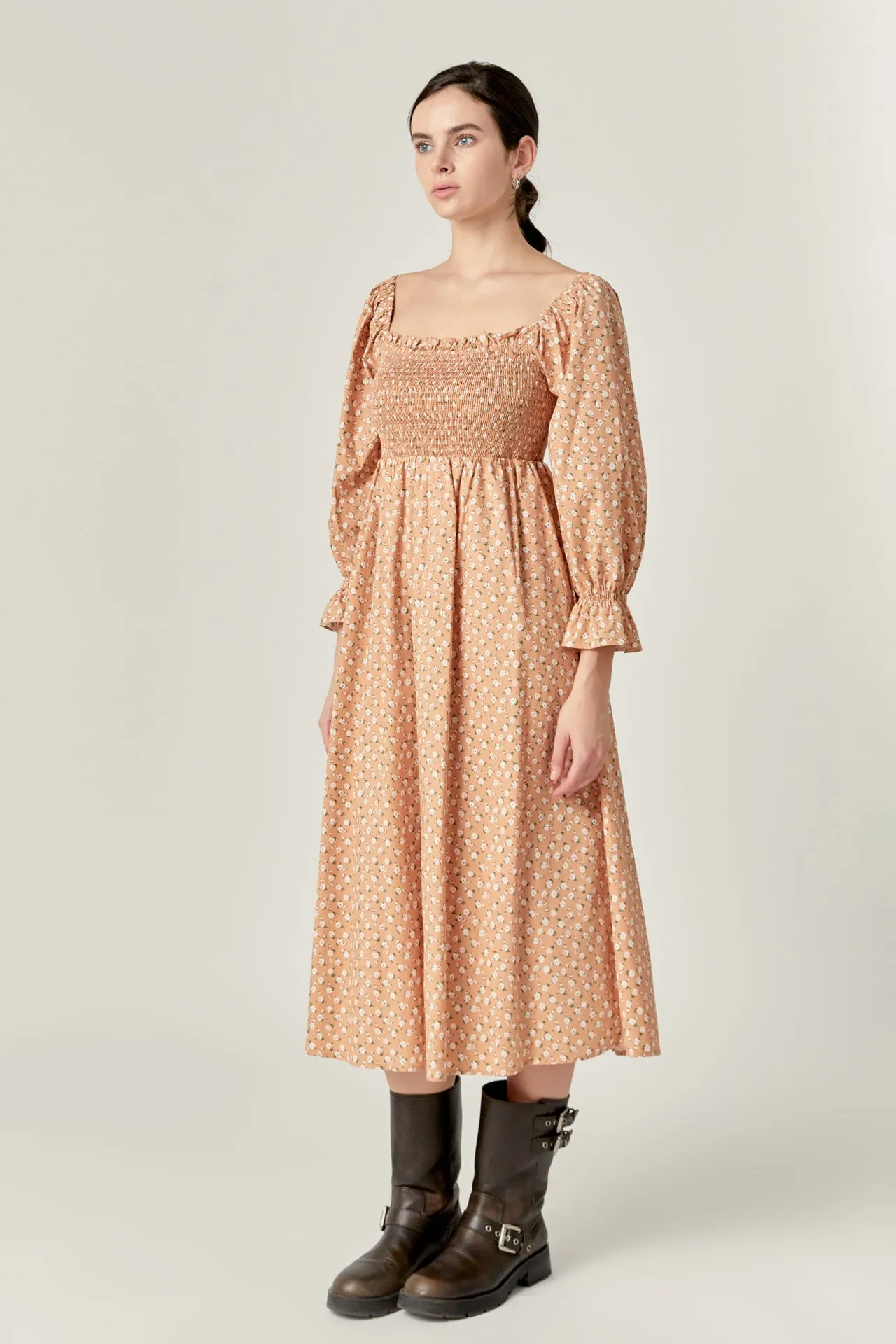 English Factory - Floral Smocked Midi Dress