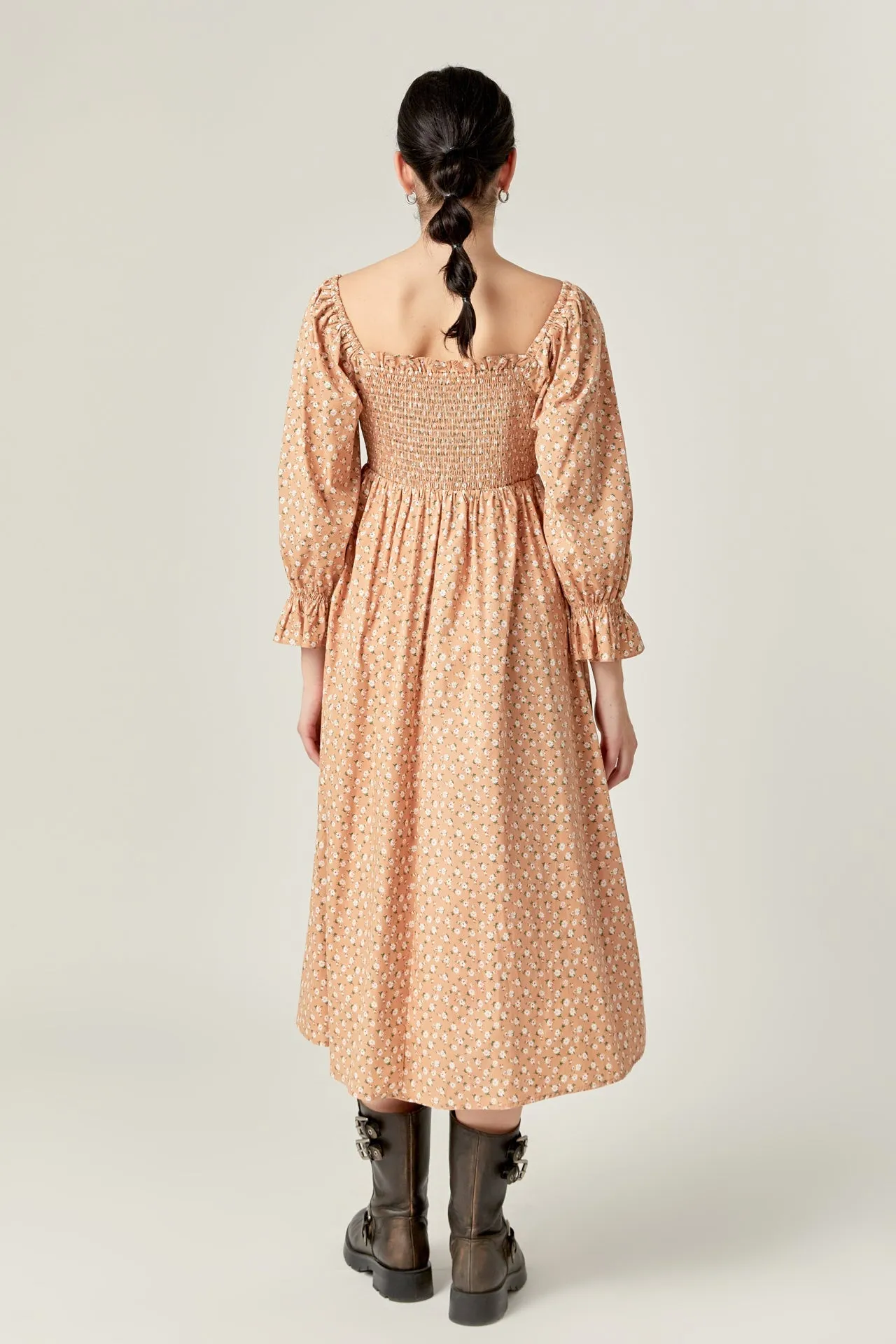 English Factory - Floral Smocked Midi Dress