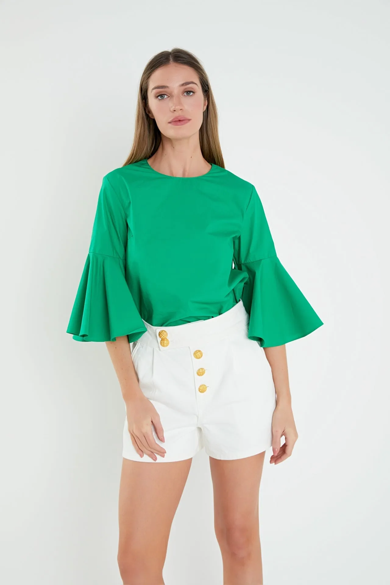 English Factory - Ruffled Cotton Blend Top