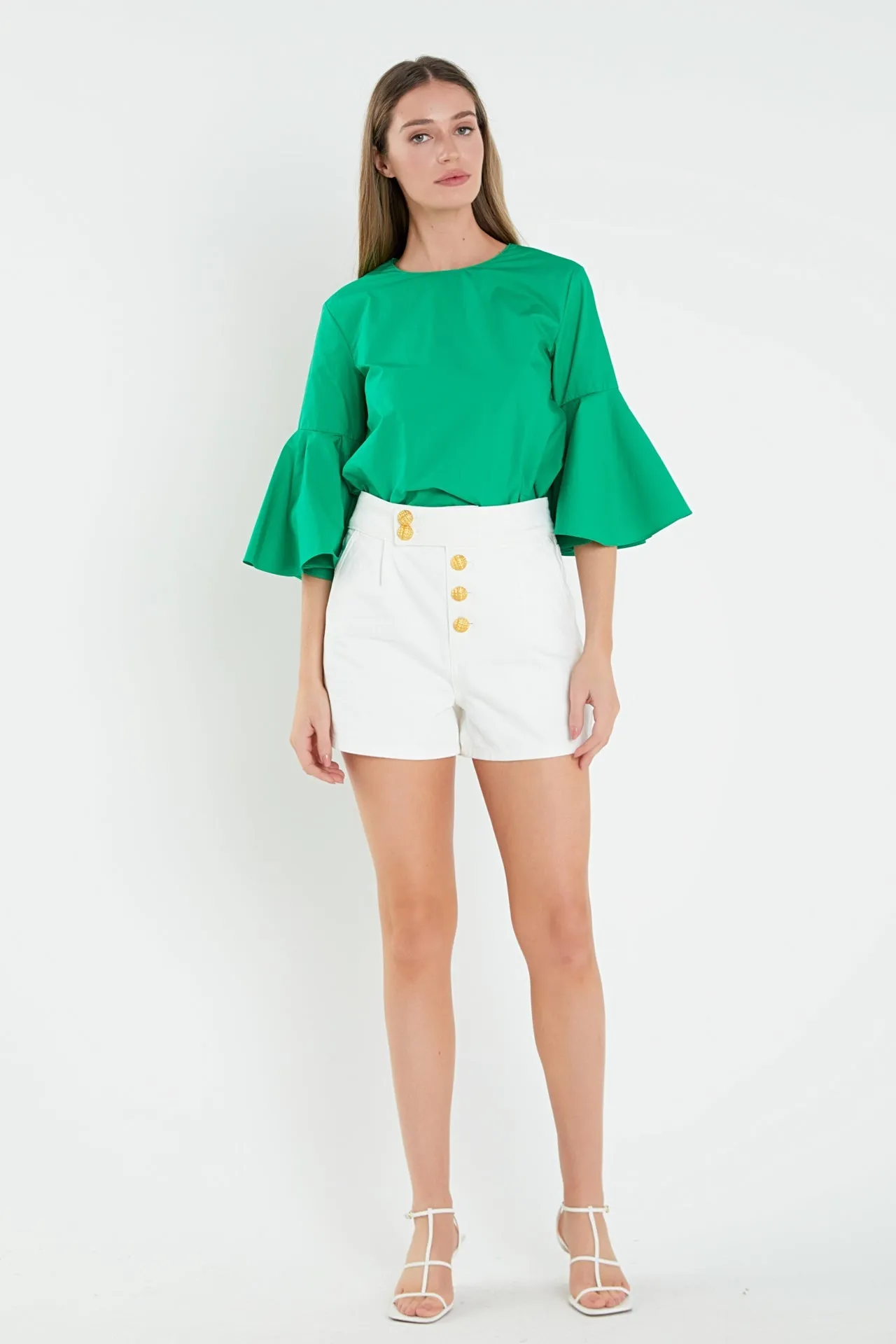 English Factory - Ruffled Cotton Blend Top