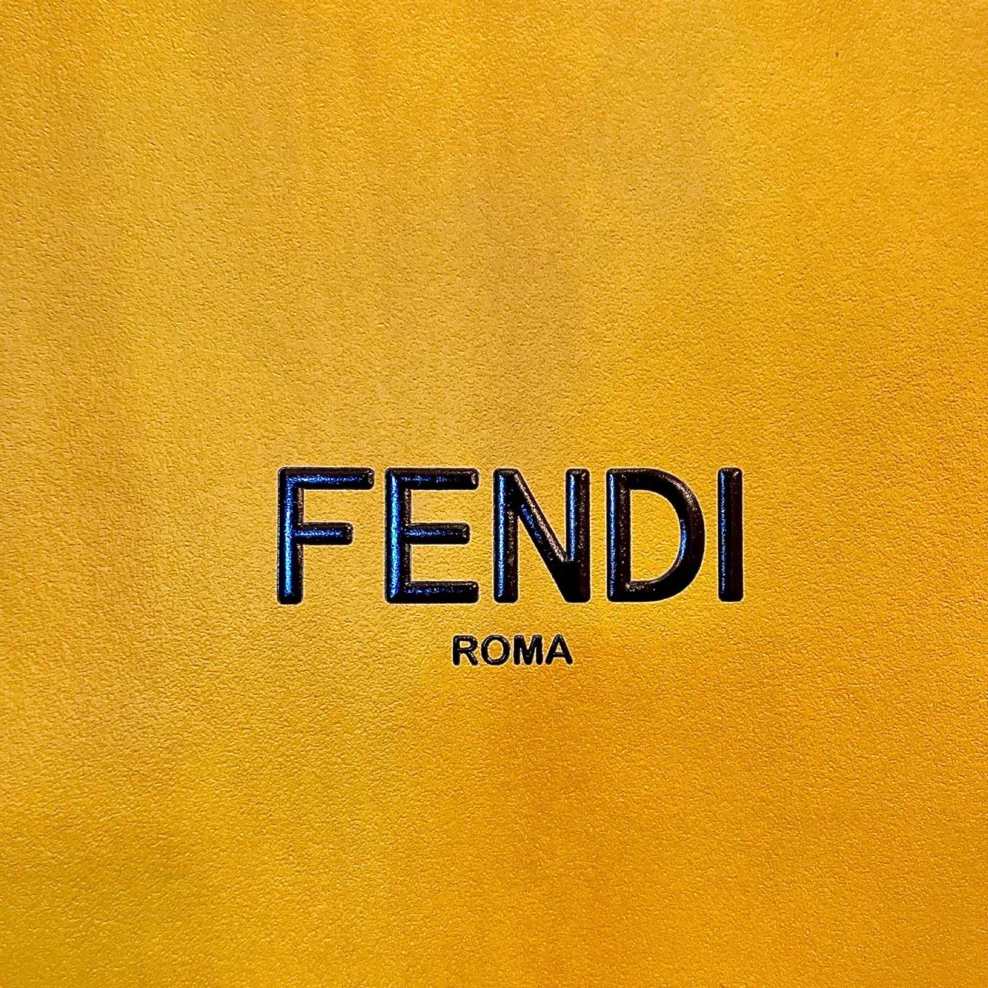 Fendi Roma Designer Shopping Gift Bag Logo Yellow Paper Small