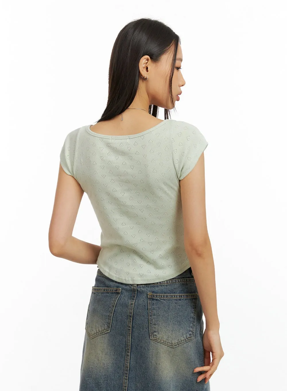 Heart Front Shirred Top IG405