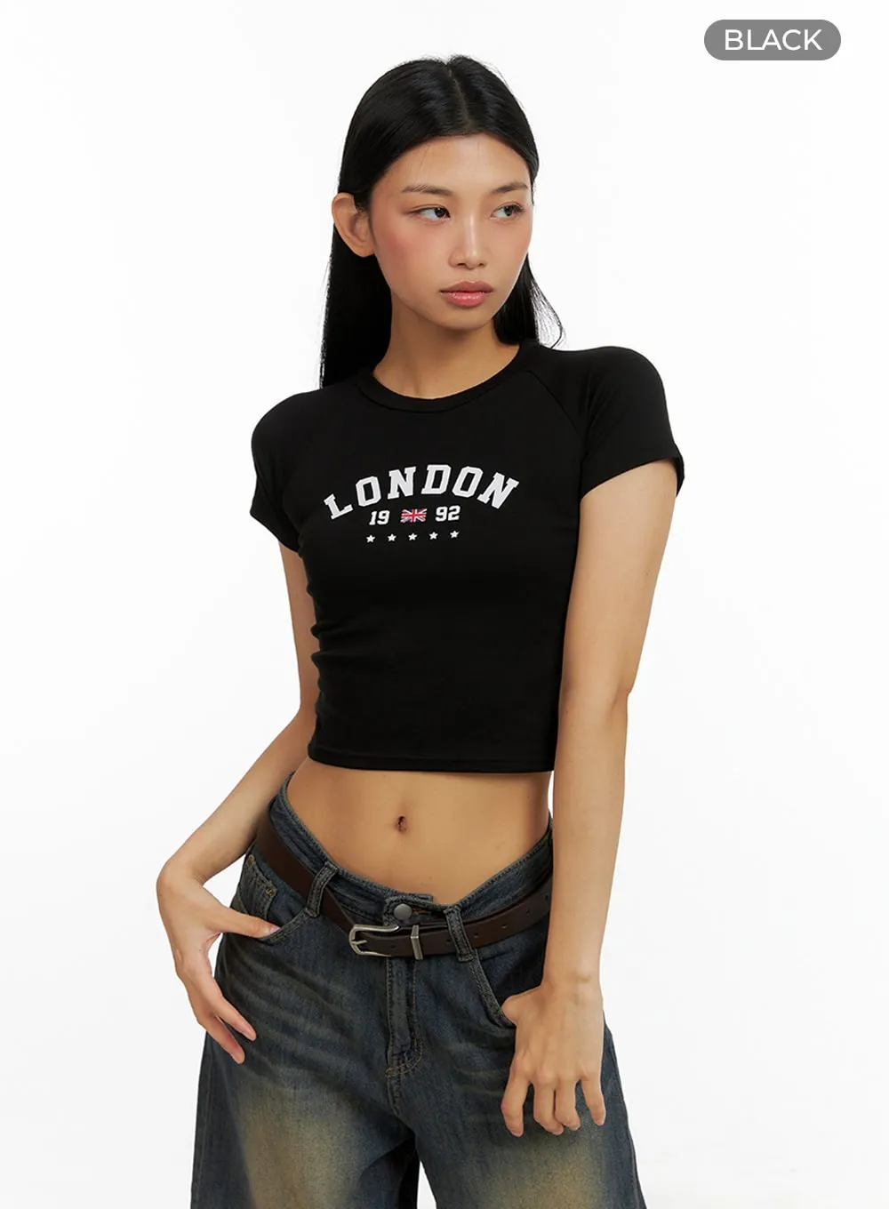 Lettering Sporty Crop Tee IL419