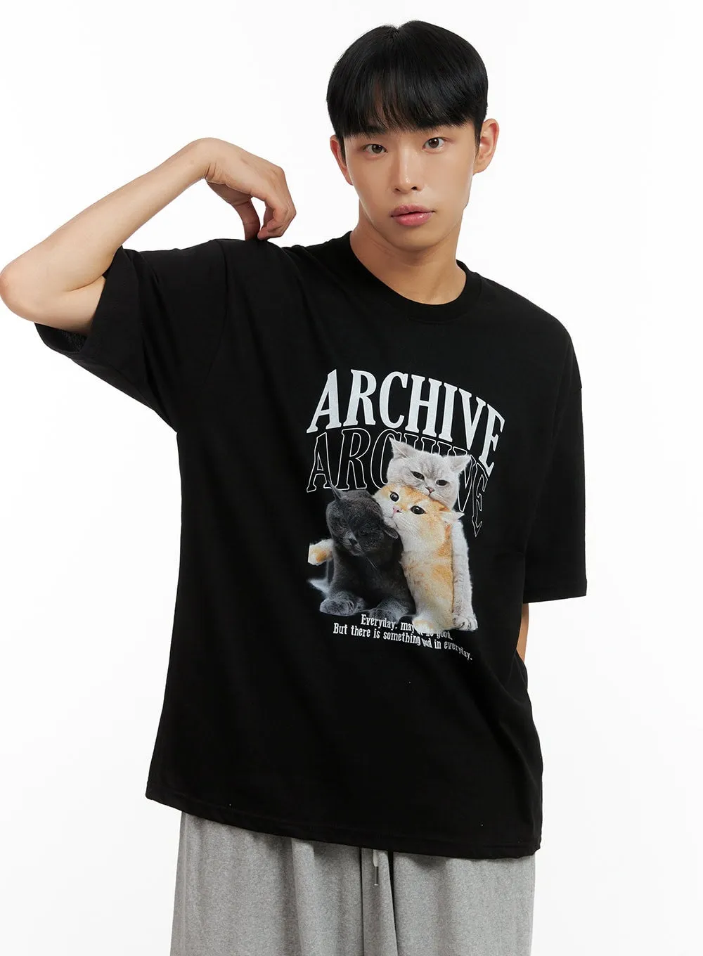 Men's Graphic Round Neck Short Sleeve T-Shirt CL429