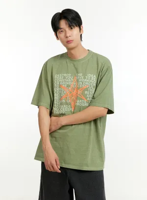 Men's Oversized Letter T-Shirt IL412