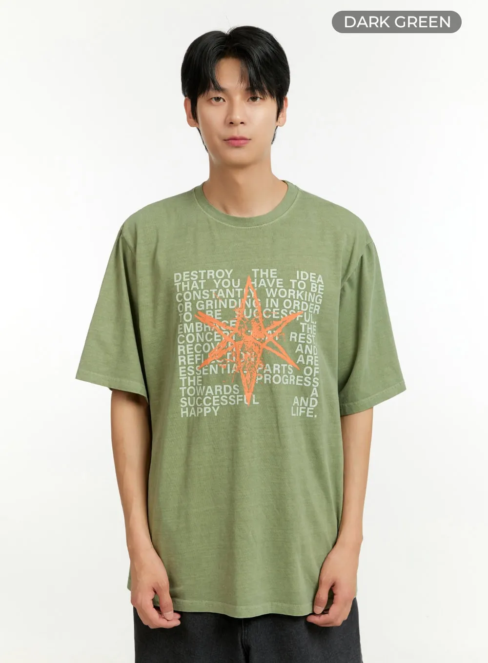 Men's Oversized Letter T-Shirt IL412