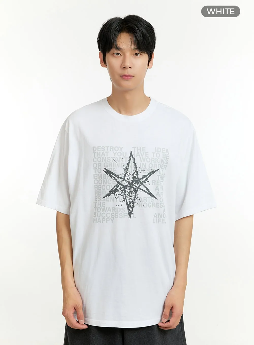 Men's Oversized Letter T-Shirt IL412