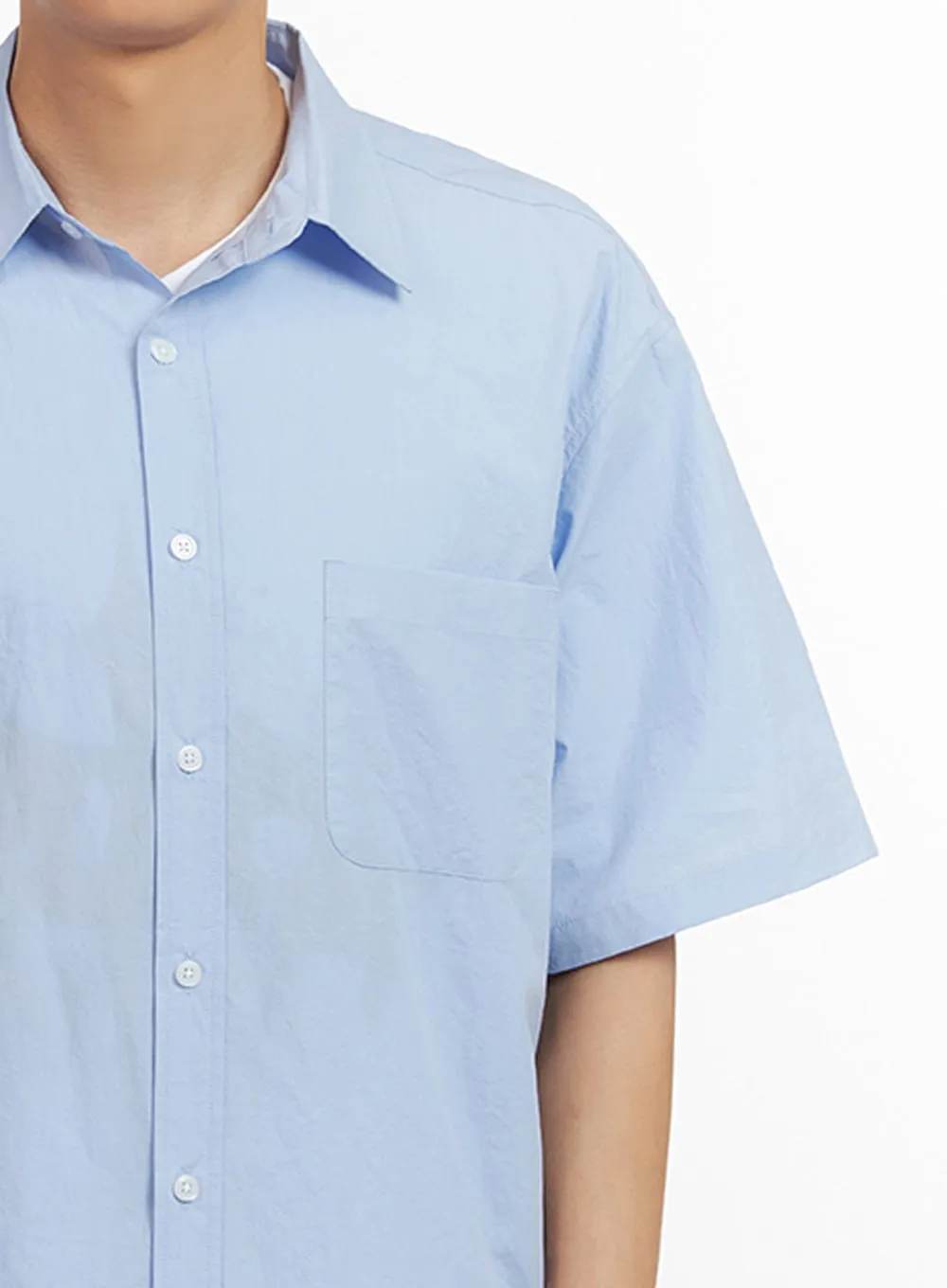 Men's Solid Buttoned Shirt (Light Blue) IU405