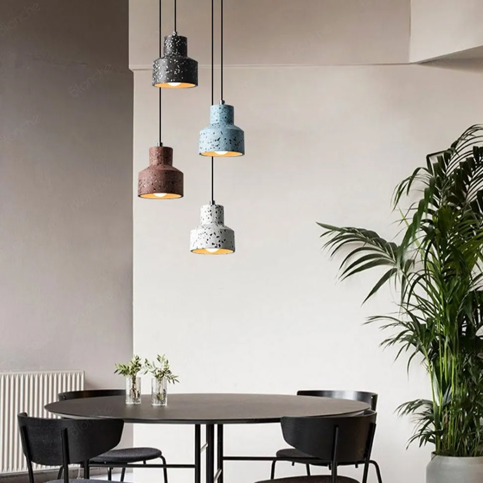 Modern Cement Pendant Lights Loft Decor Led Hanging Lamp