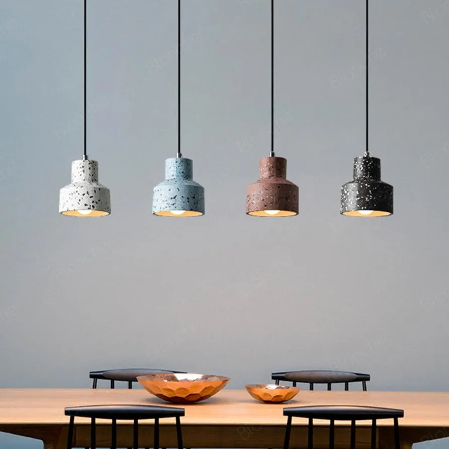 Modern Cement Pendant Lights Loft Decor Led Hanging Lamp