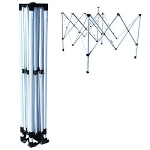 NEXT LEVEL SIGNS Tent Frame - 10ft x 10ft Pop Up Event Steel Frame for Canopy Tents | 1.2 Inch Square White Straight Leg Steel Frame 3 Height Levels