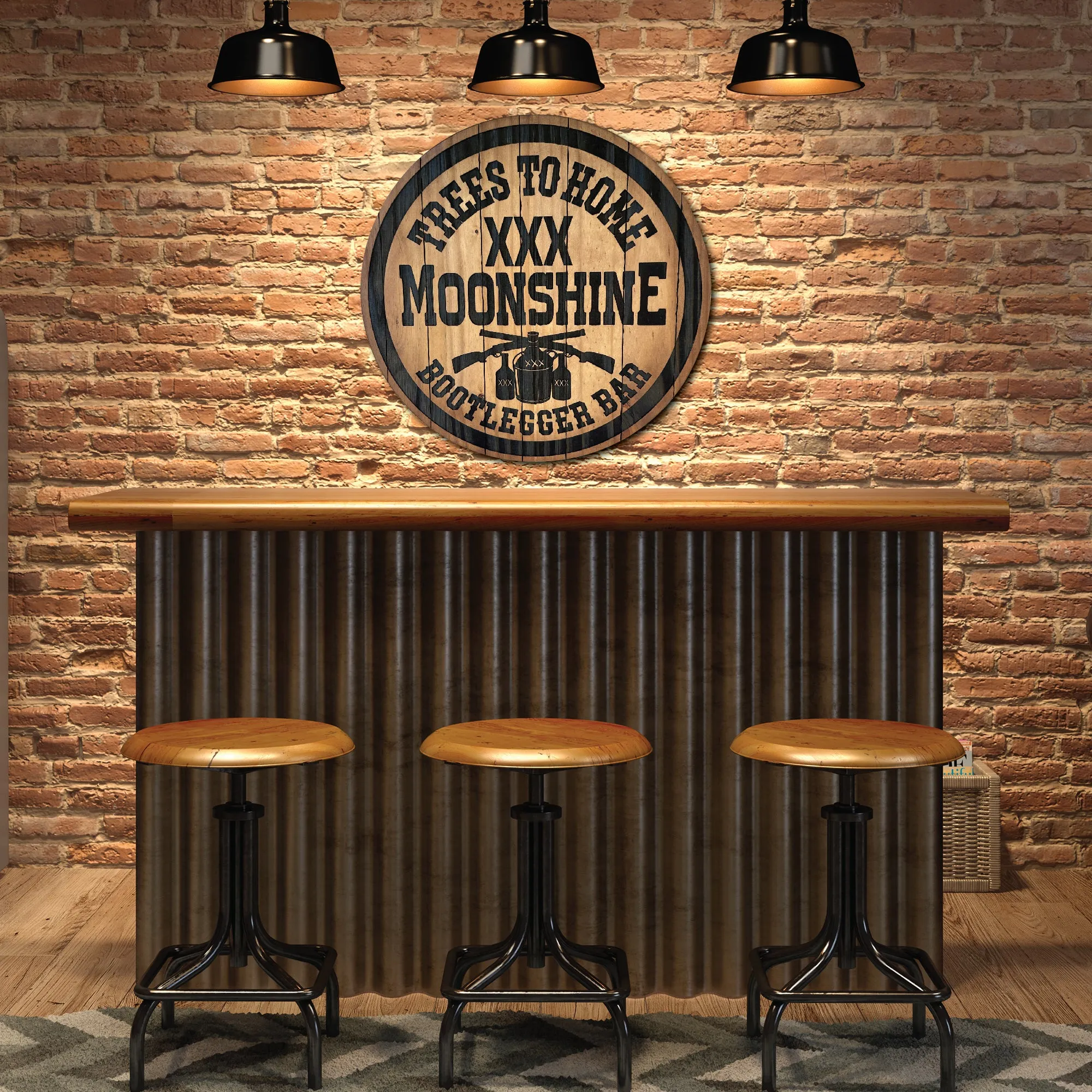 Personalized Moonshine XXX Barrel Lid Style Sign