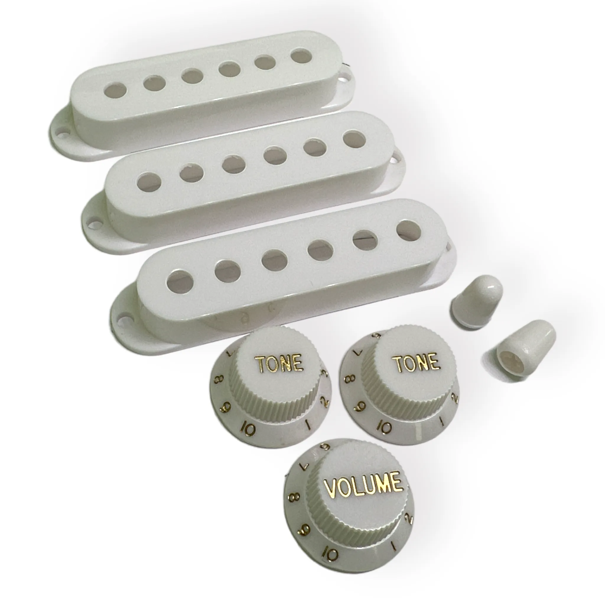 Pickup Covers, Knobs, & Switch Tips Set for Strat-Style Guitars