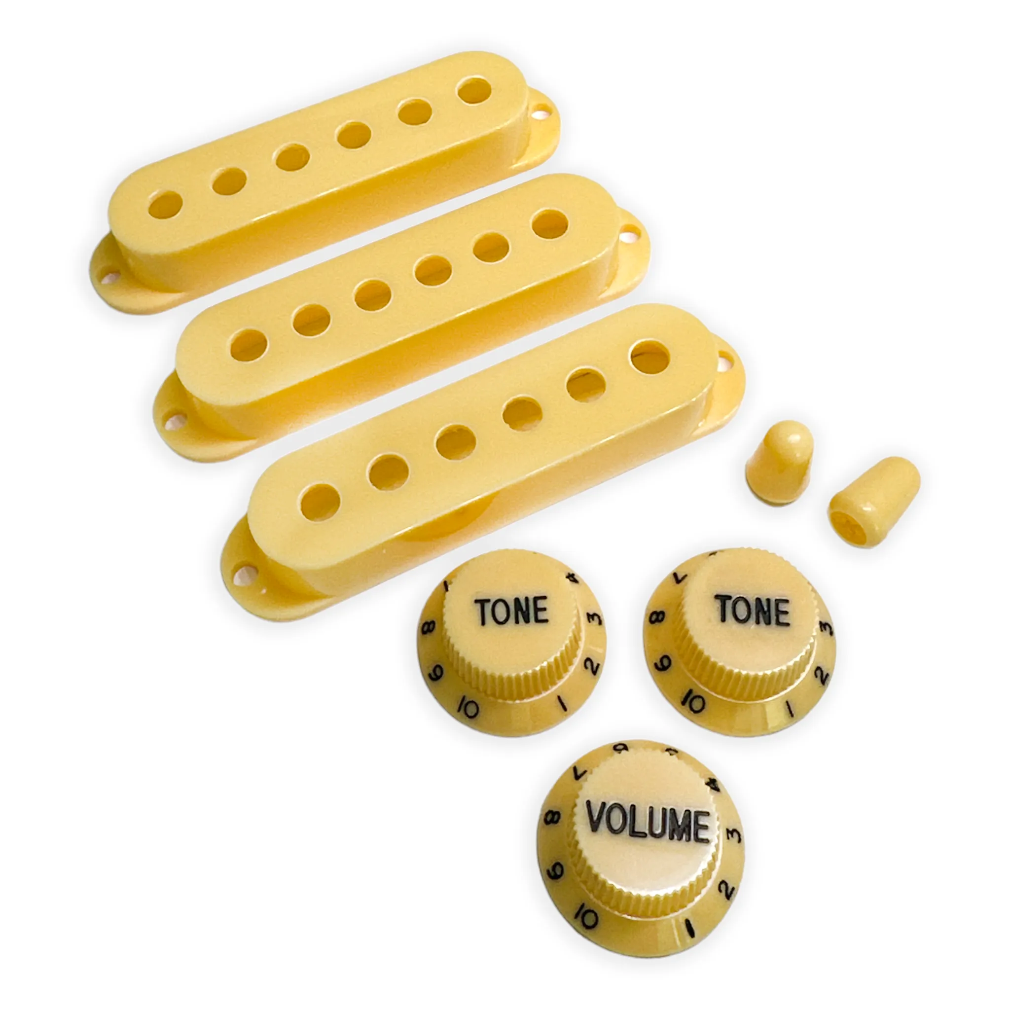 Pickup Covers, Knobs, & Switch Tips Set for Strat-Style Guitars