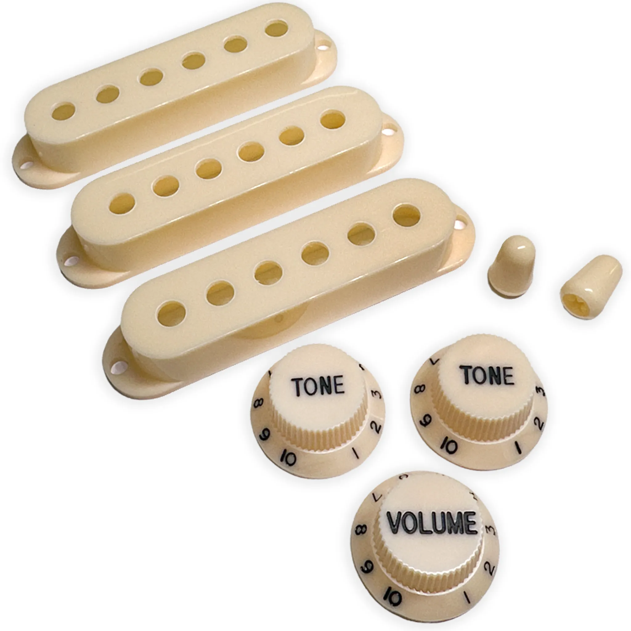 Pickup Covers, Knobs, & Switch Tips Set for Strat-Style Guitars