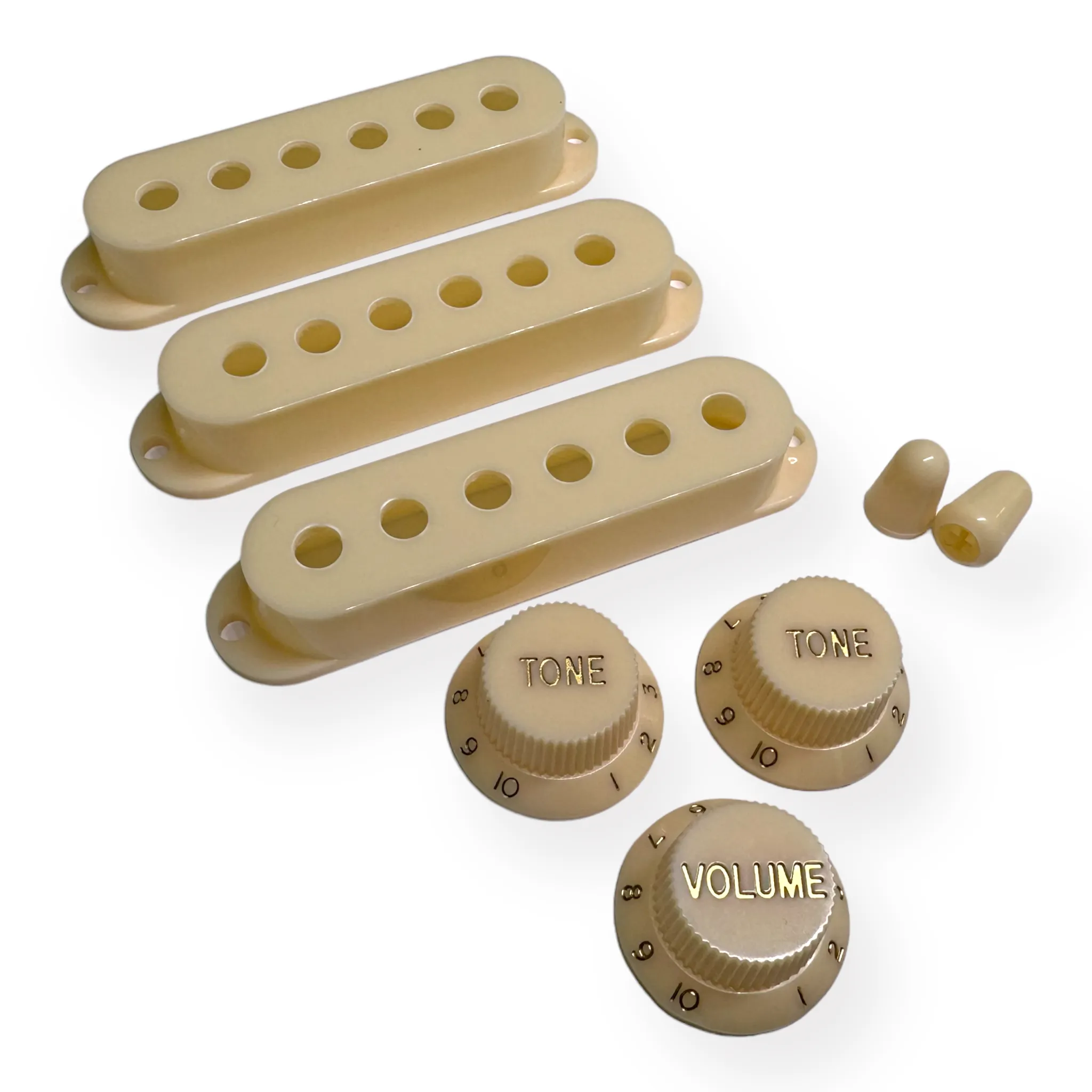 Pickup Covers, Knobs, & Switch Tips Set for Strat-Style Guitars