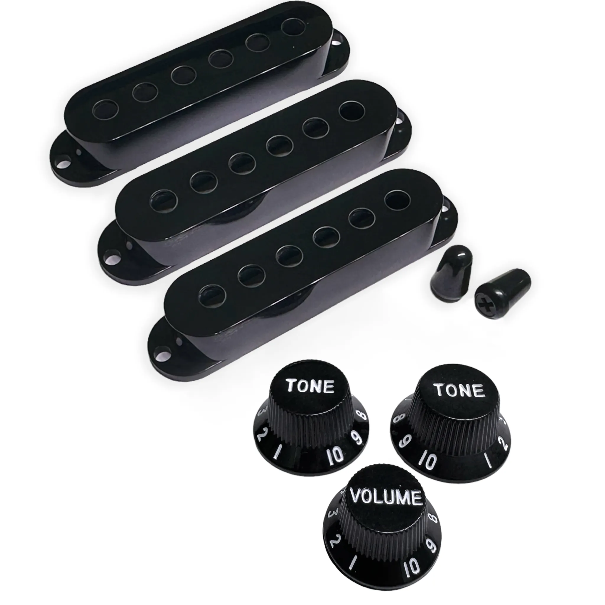 Pickup Covers, Knobs, & Switch Tips Set for Strat-Style Guitars