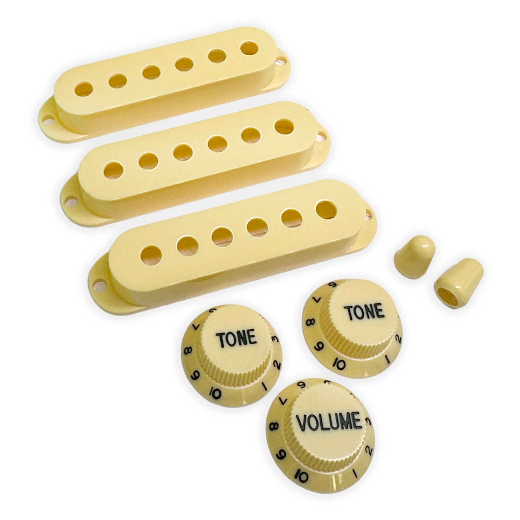 Pickup Covers, Knobs, & Switch Tips Set for Strat-Style Guitars