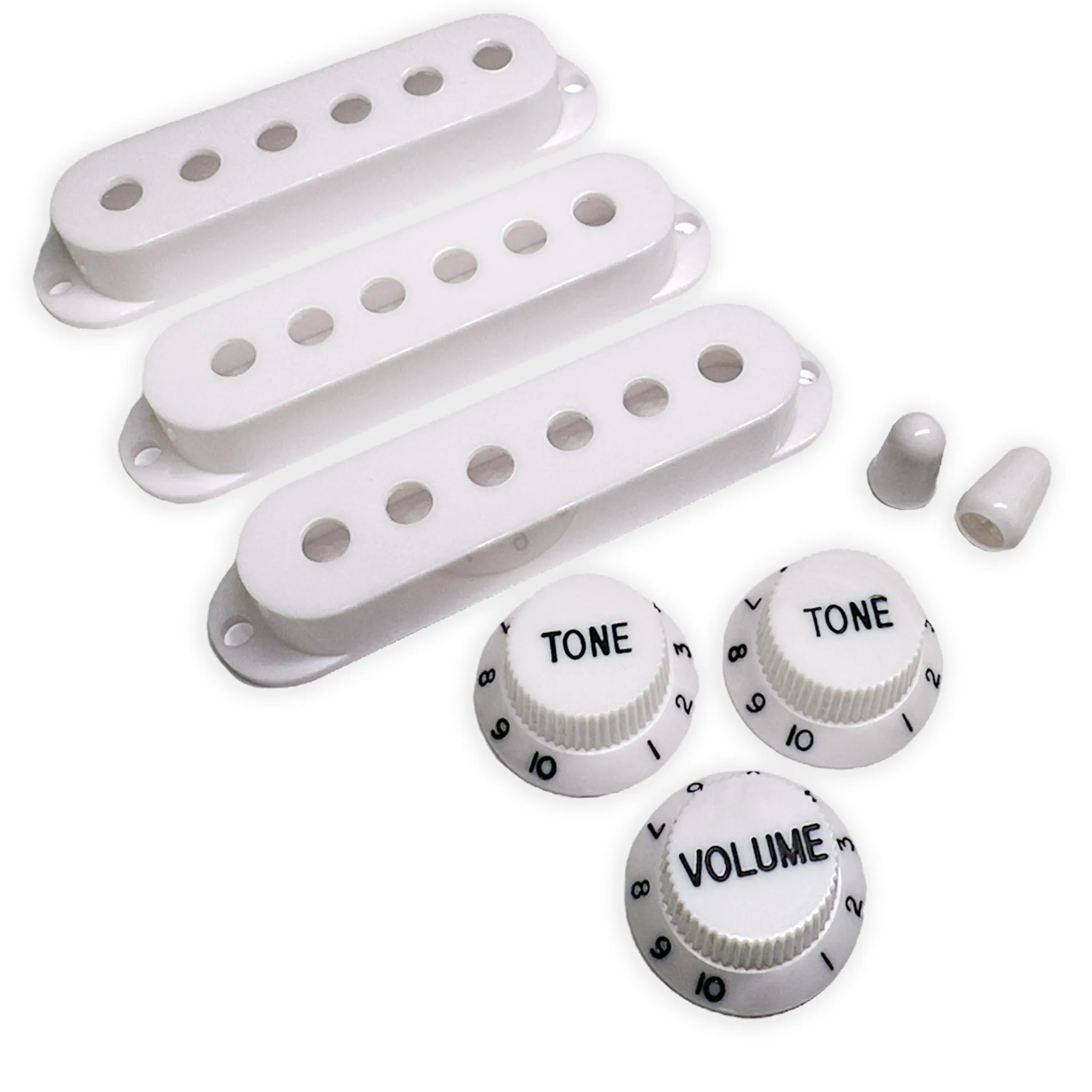 Pickup Covers, Knobs, & Switch Tips Set for Strat-Style Guitars