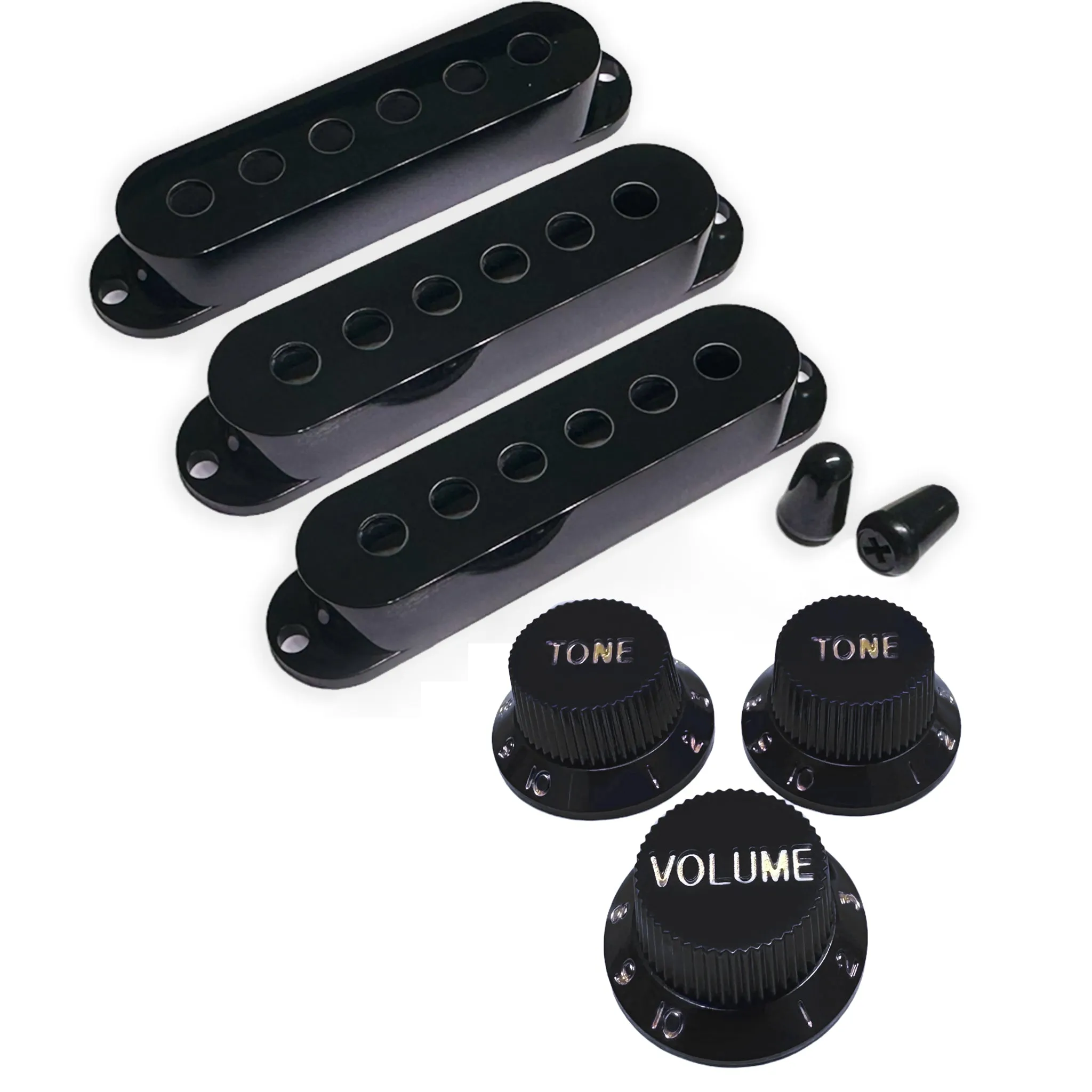 Pickup Covers, Knobs, & Switch Tips Set for Strat-Style Guitars