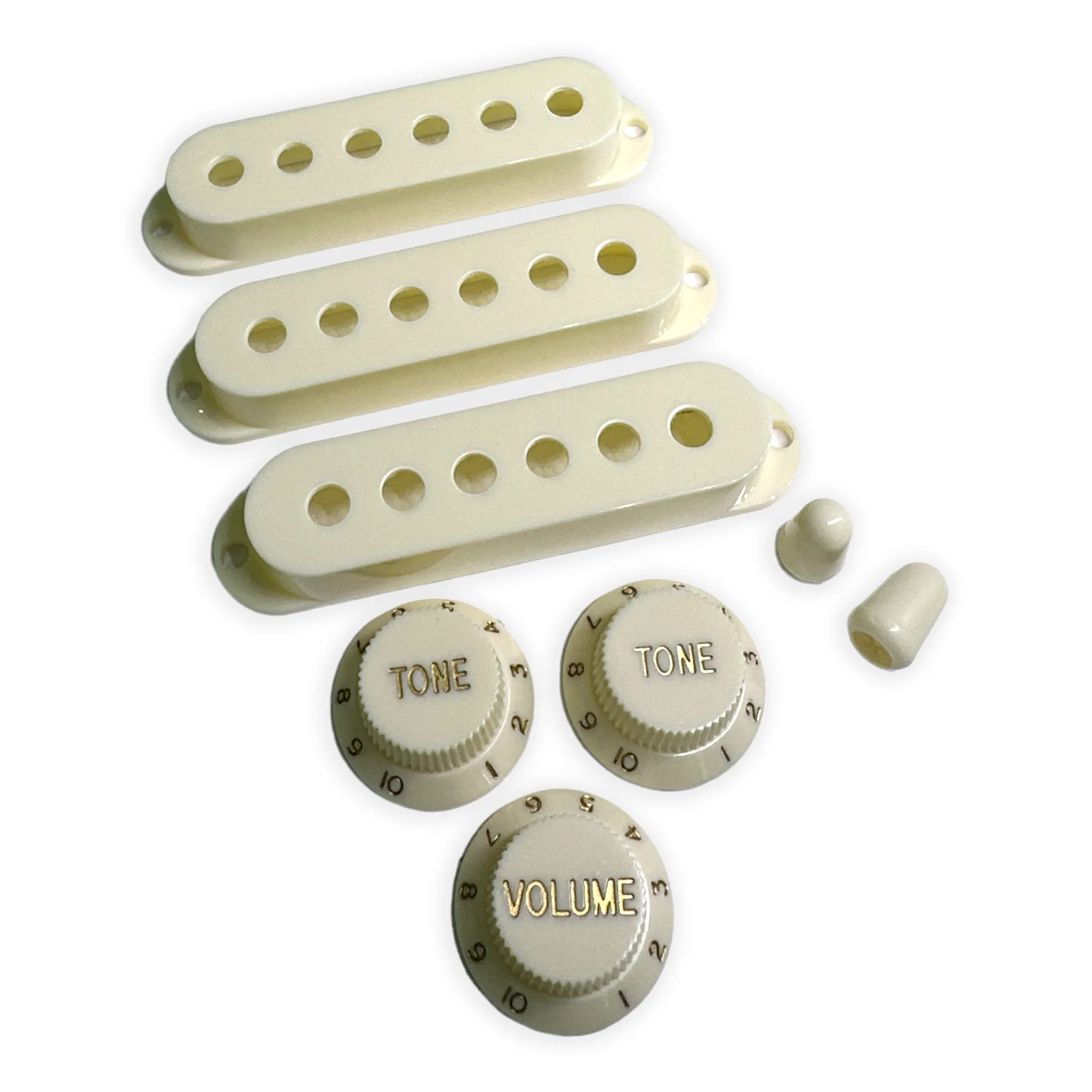 Pickup Covers, Knobs, & Switch Tips Set for Strat-Style Guitars