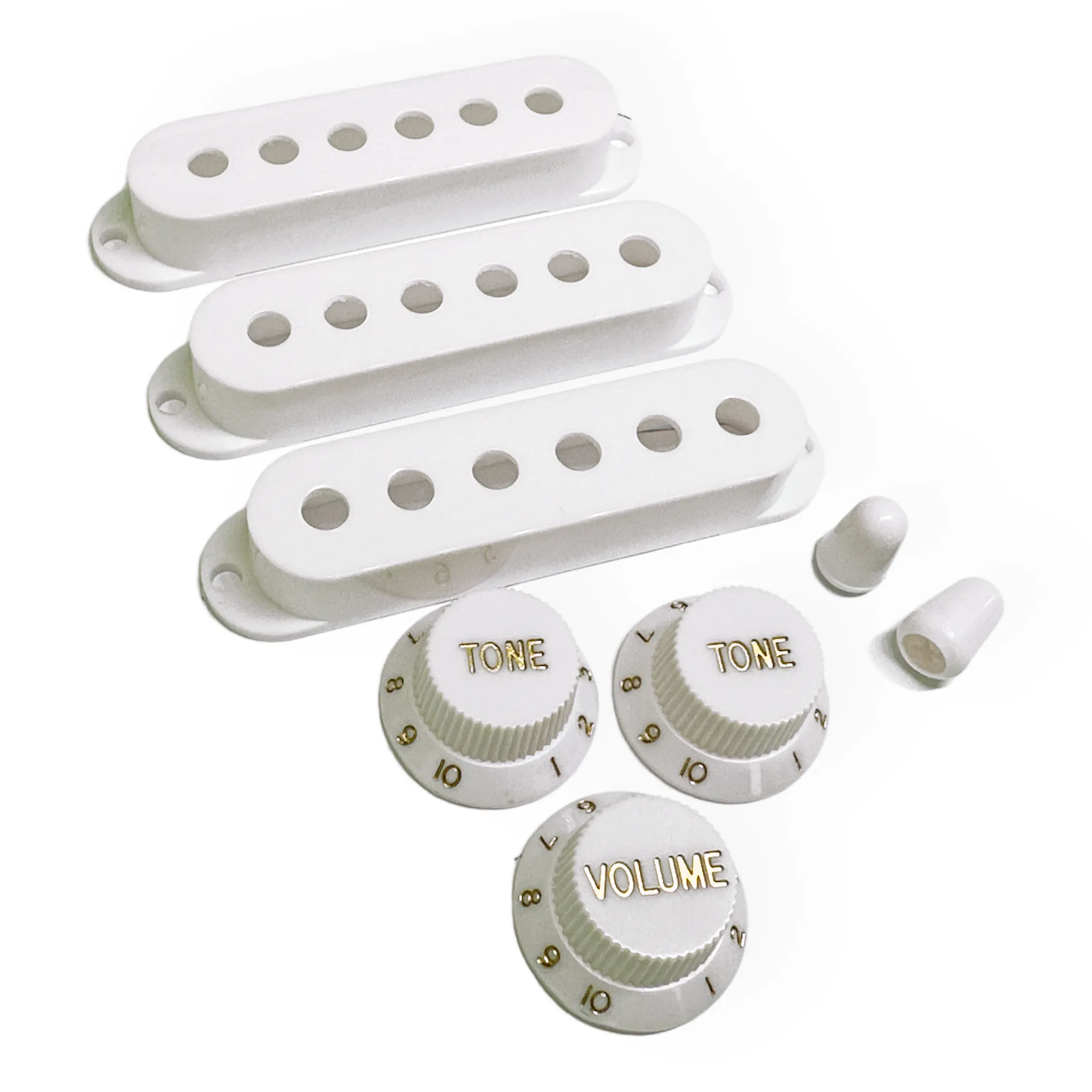 Pickup Covers, Knobs, & Switch Tips Set for Strat-Style Guitars