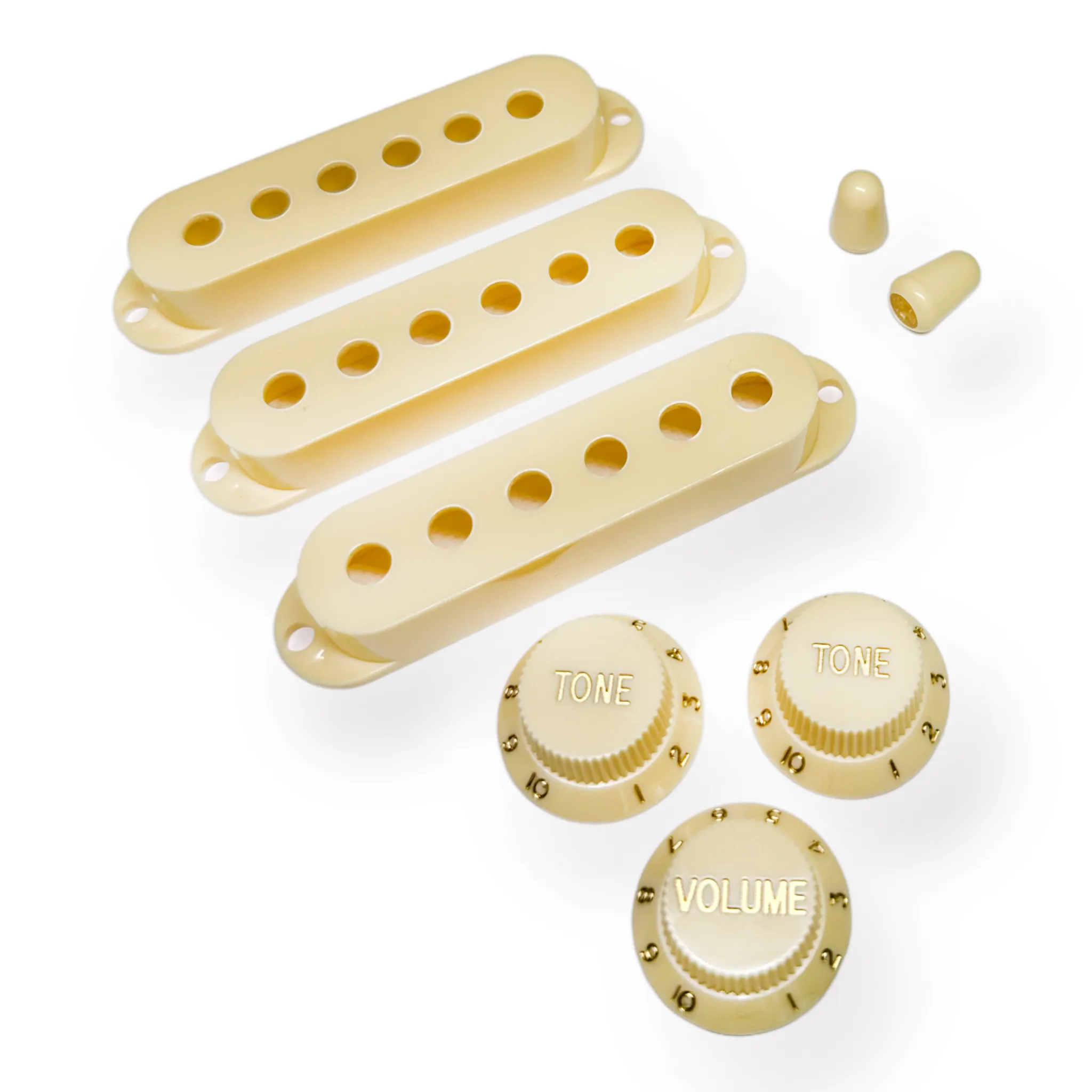 Pickup Covers, Knobs, & Switch Tips Set for Strat-Style Guitars