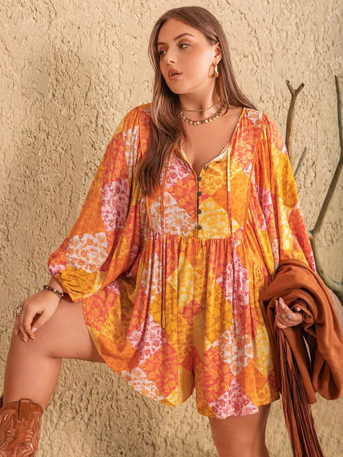 Plus Size Floral Boho Beachy Romper