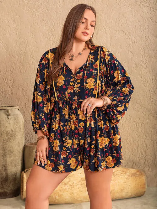 Plus Size Floral Boho Beachy Romper